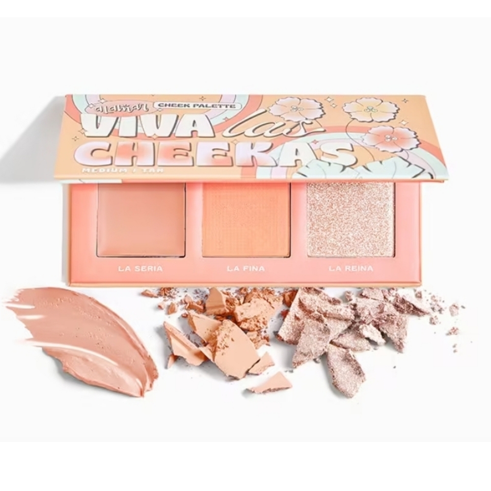 NIB Alamar Cosmetics Viva Las Cheekas Cheek Palette in Med/Tan